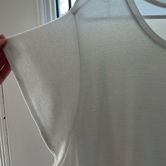 Flutter Sleeve White Knit Blouse by Market & Spruce - Picture 5 of 9